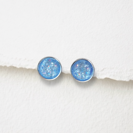 LUNA ROUND STUD Ashes Memorial Earrings