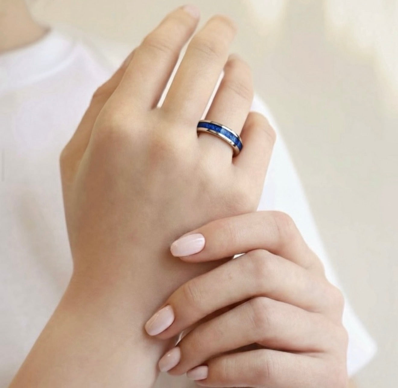 CHANNEL INLAY Ashes Memorial Ring