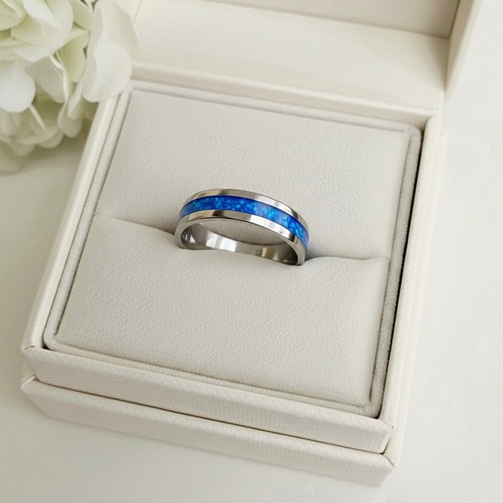 CHANNEL INLAY Ashes Memorial Ring