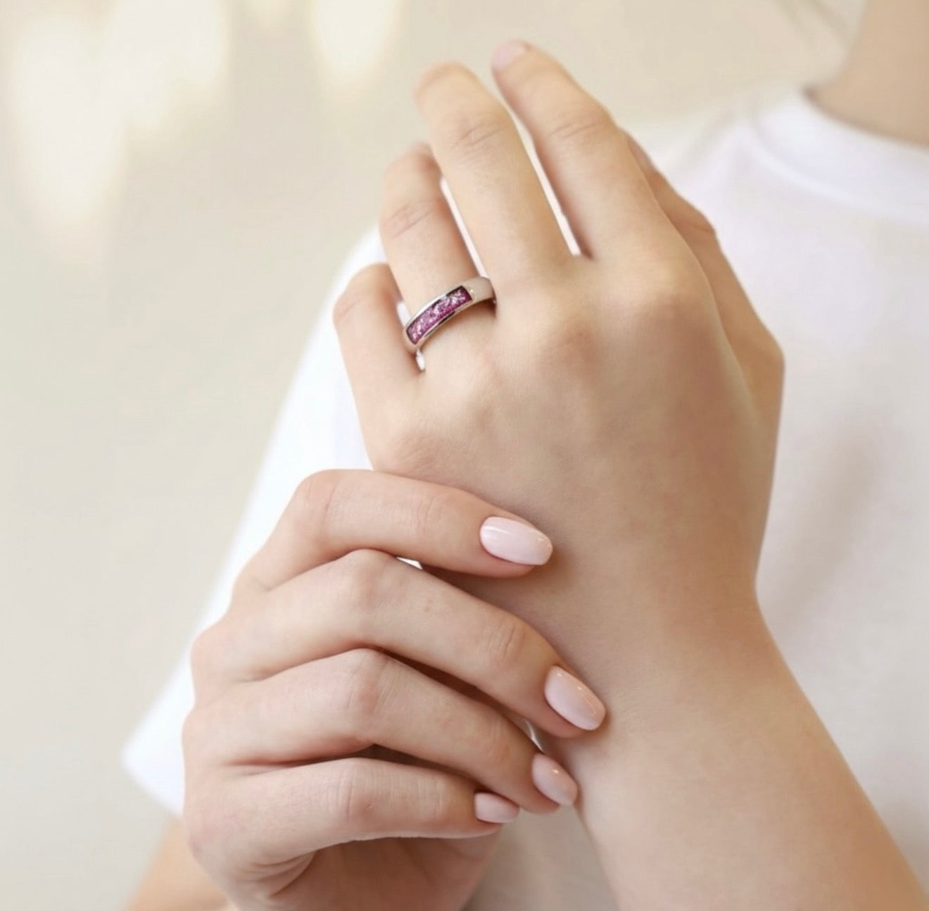 FAITH Half Channel Ashes Ring (Narrow)