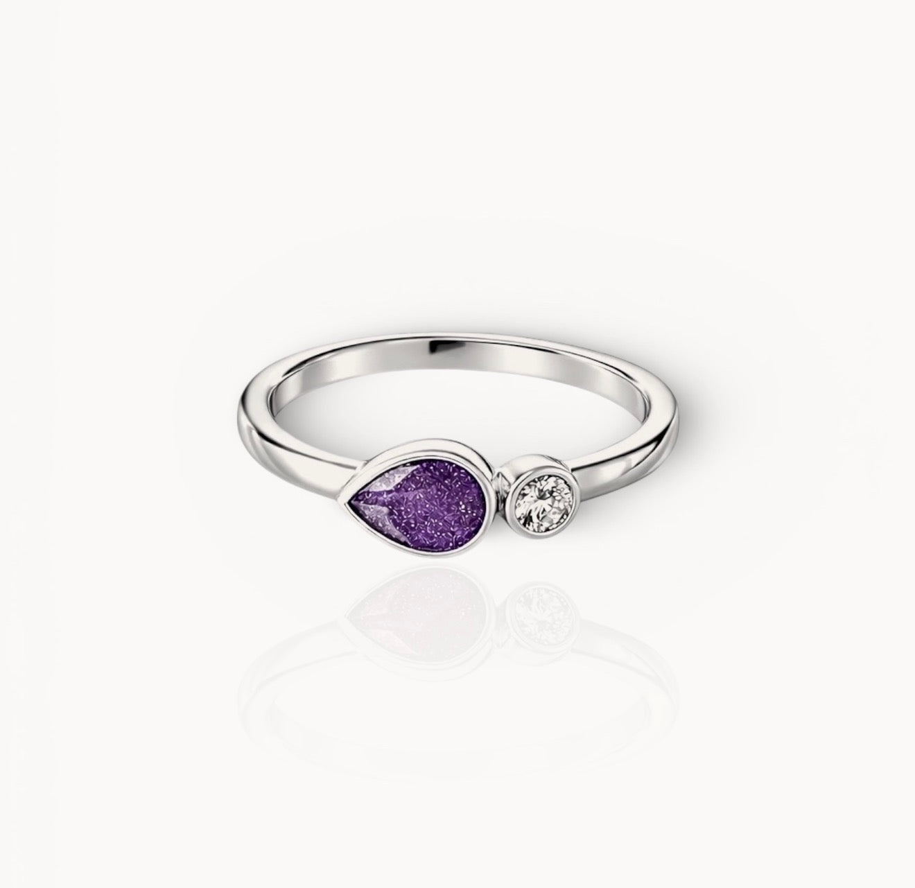 Dainty Drop Ashes Memorial Ring
