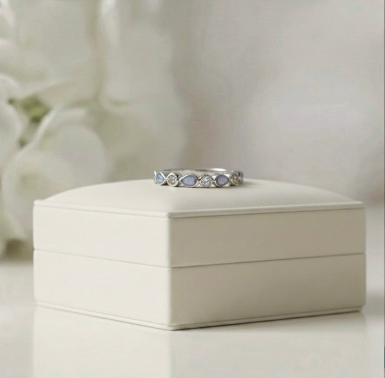 CHERISH CZ Ashes Teardrop Half Band