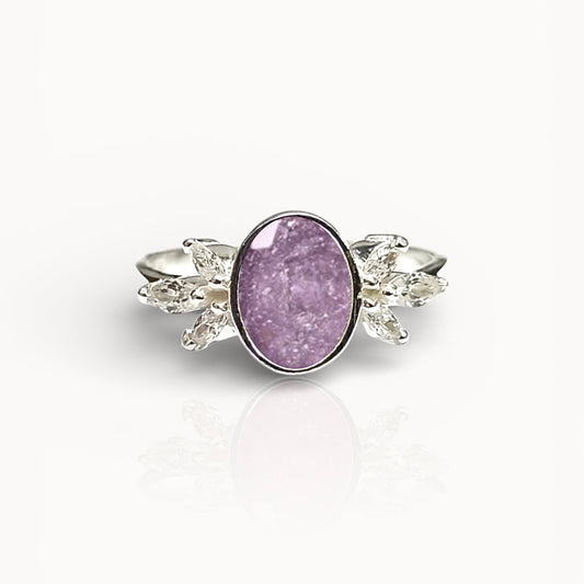 OVAL PETALS Ashes Memorial Ring