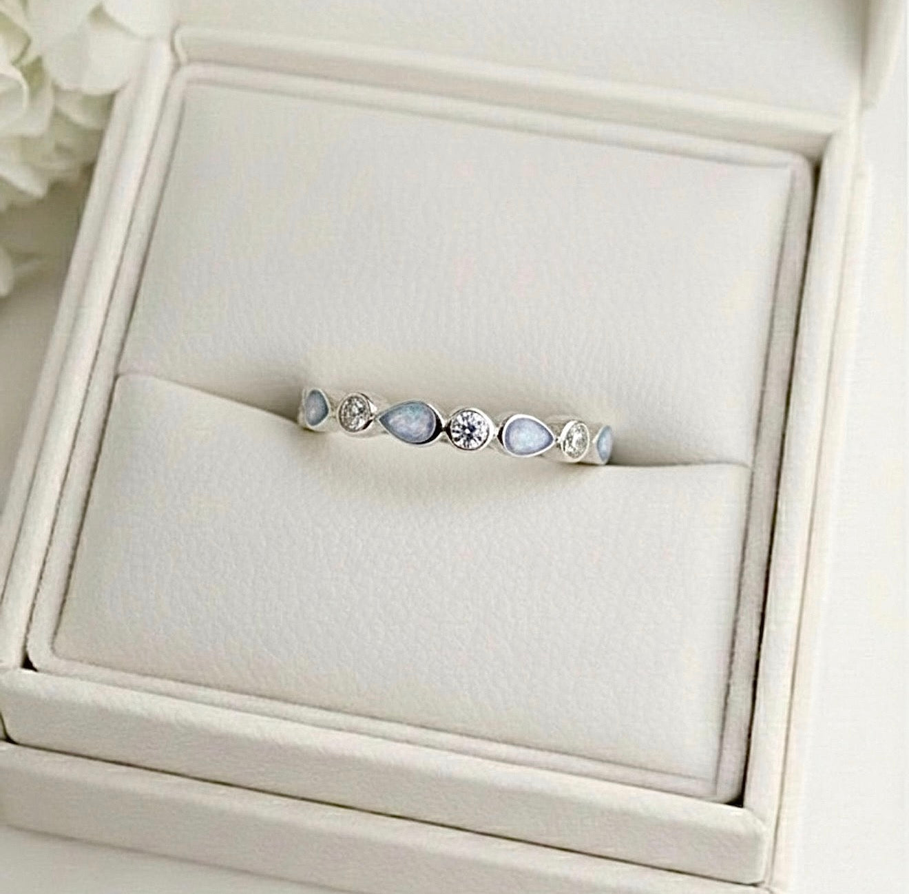 CHERISH CZ Ashes Teardrop Half Band