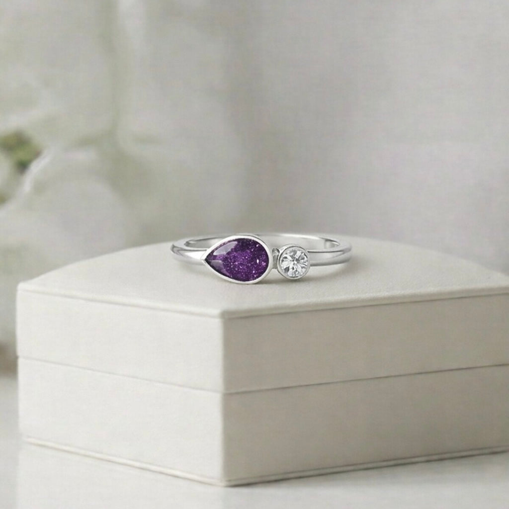 Dainty Drop Ashes Memorial Ring