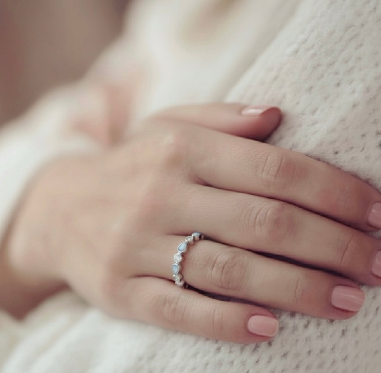 CHERISH CZ Ashes Teardrop Half Band