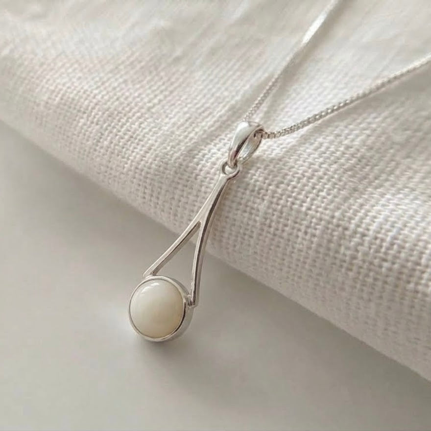Sterling Silver drop pendant made with breastmilk